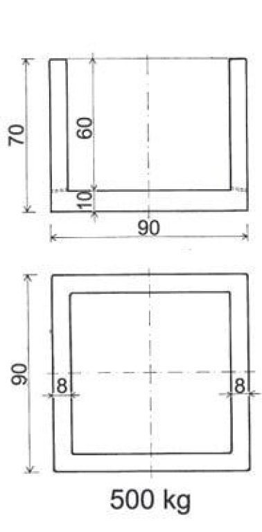 Donica kwadratowa 90x90x70 nr kat. 56